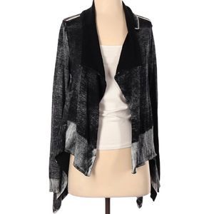 Harley-Davidson Gray & Black Acid-Wash Cardigan Sweater Women’s Small